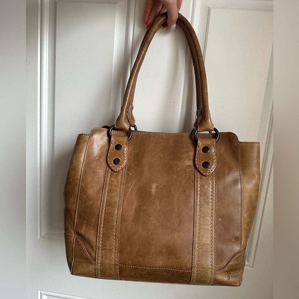 Frye Melissa Tote Bag real genuine leather beige camel